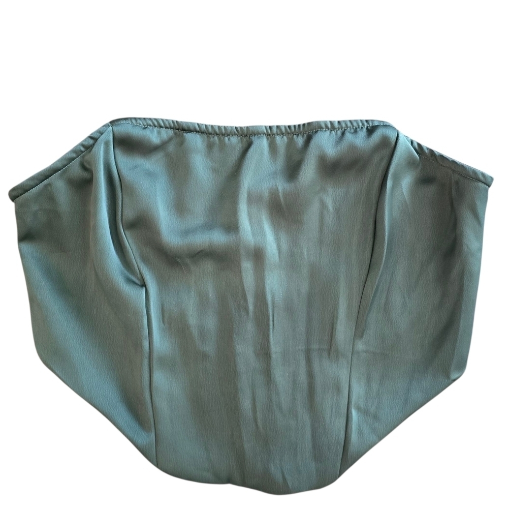 Corset Satin Strapless Women's Size 10 Structured Bandeau NEW Olive Green